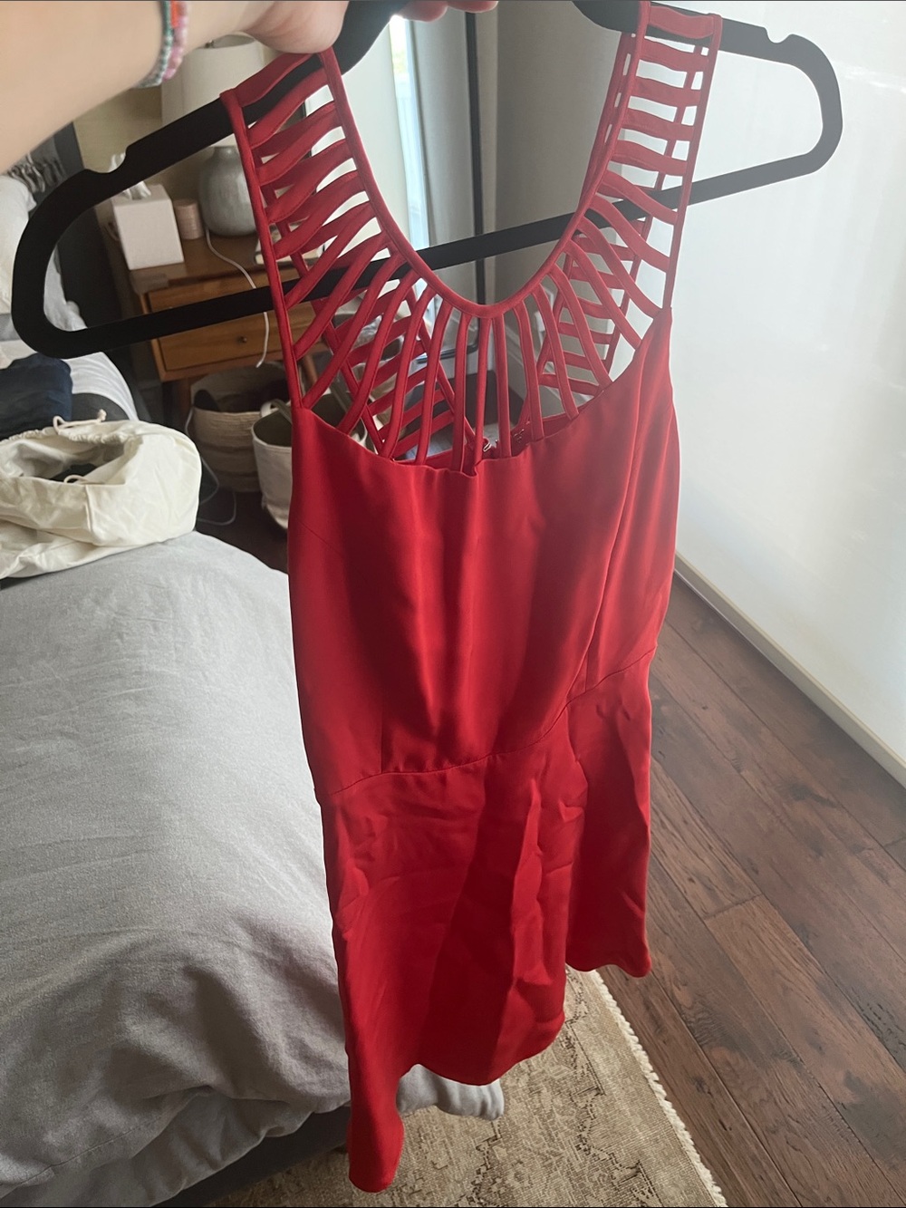 Parker Silk Women's Red Fit and Flare dress Sz S